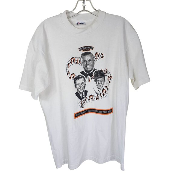 Vintage Frank Sinatra Graphic T-Shirt L Diamond Jubilee Tour 1990 USA‎ White